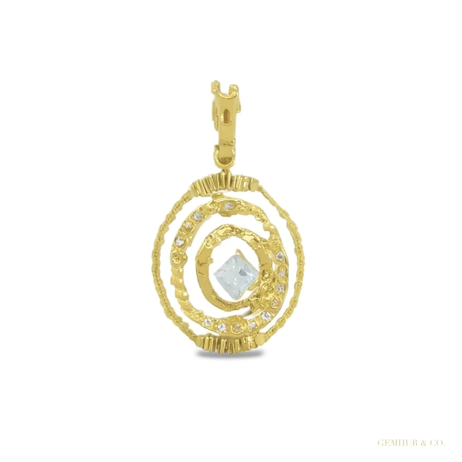 IGI Certified 0.80 Ct. Natural Diamond Necklace Pendant in 18K Gold Vermeil For Women