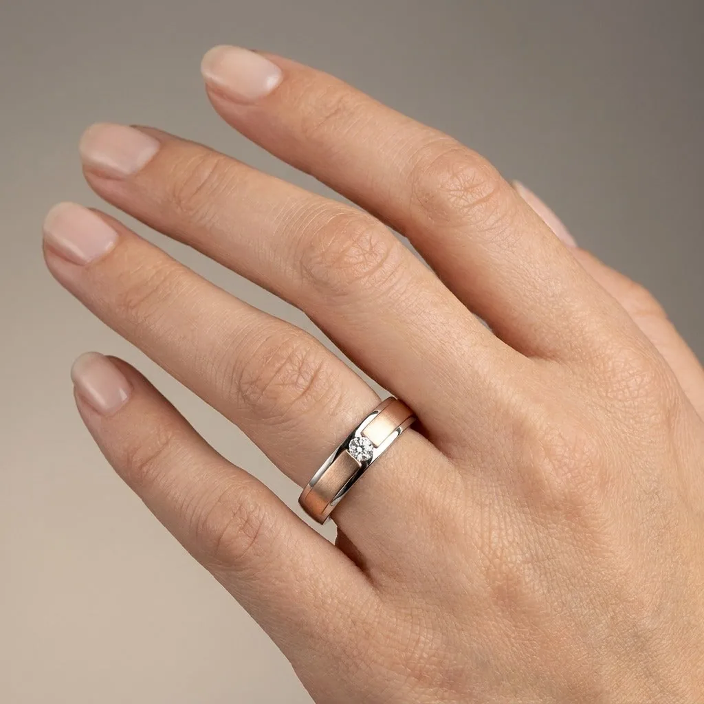Dual toned Platinum Men’s Ring - view 2