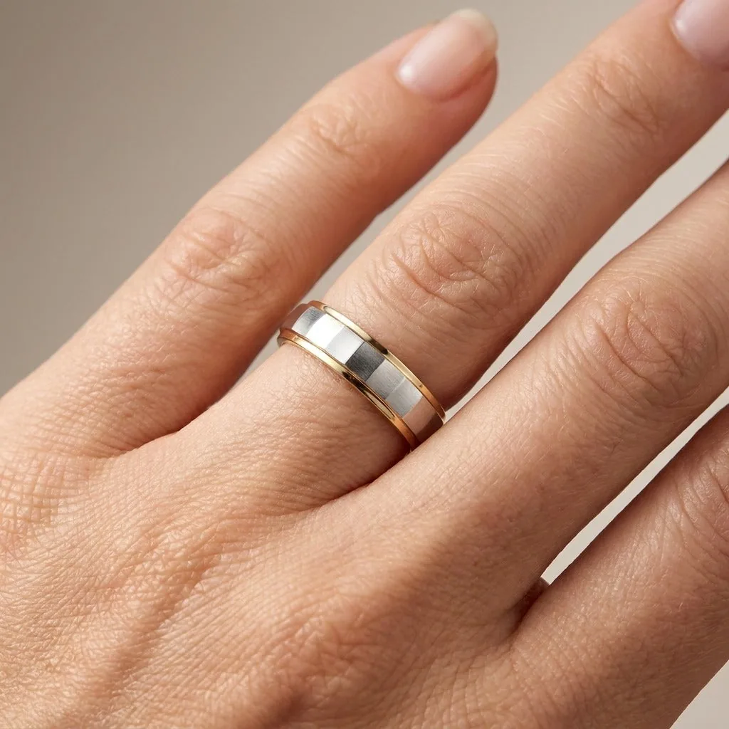 Royal Elegance Platinum and Gold Band - view 2