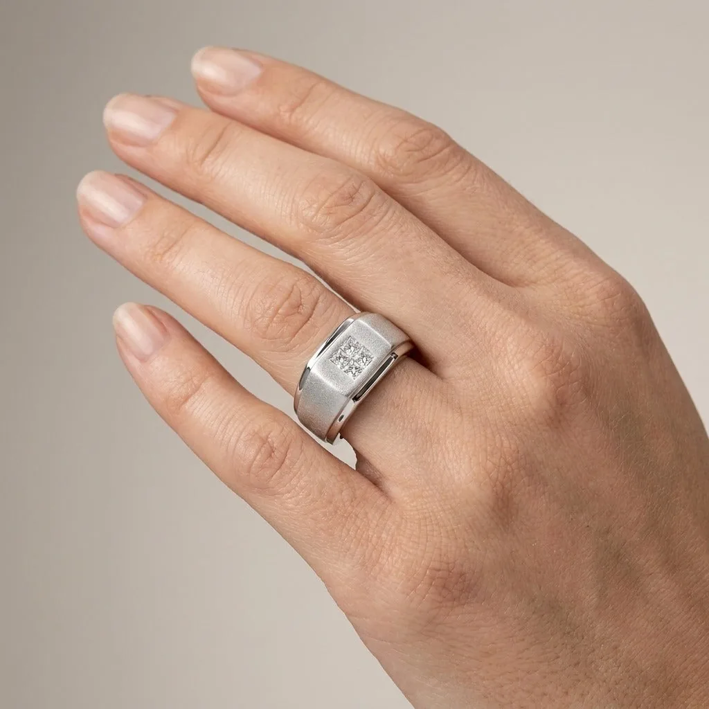 Modern Diamond Studded Men’s Finger Ring - view 2