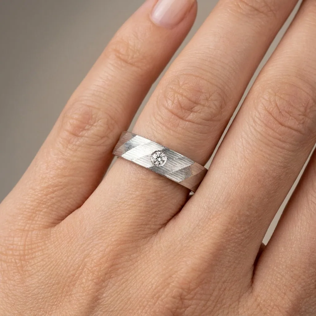 Subtle Men’s Band in Platinum - view 2