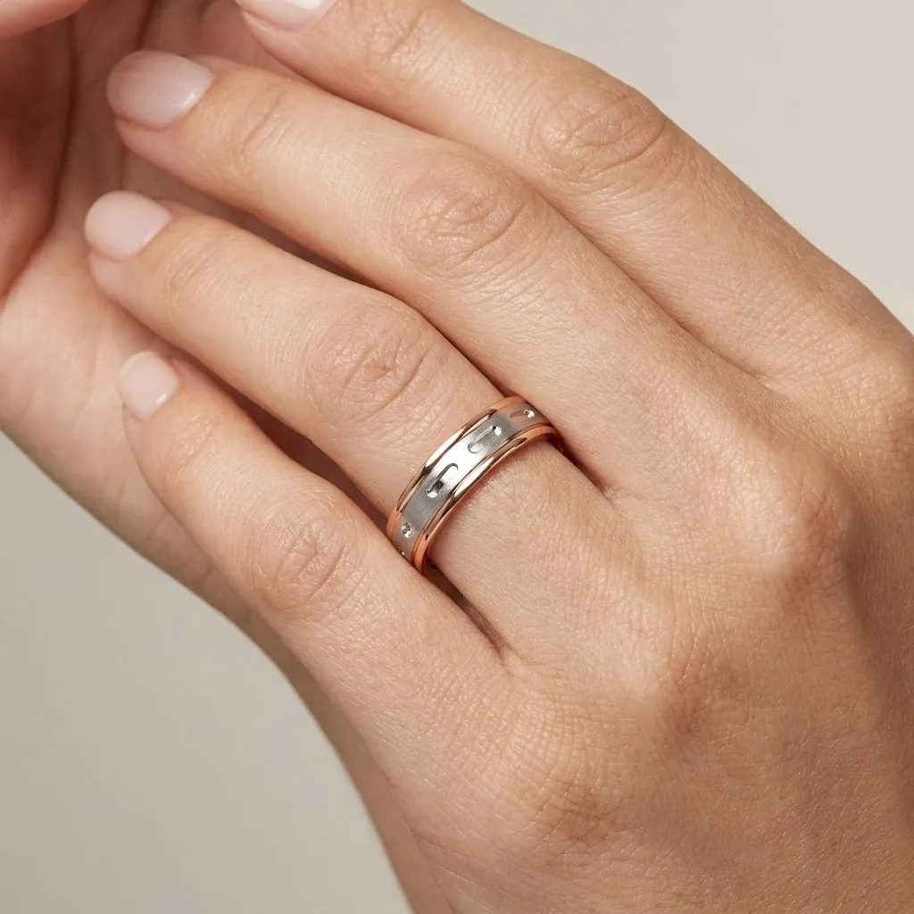 Intricate Platinum Finger Ring - view 2