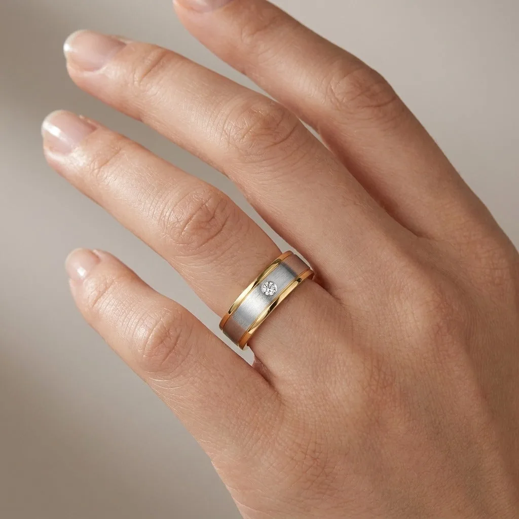 Glimmering Diamond Finger Ring For Men - view 2