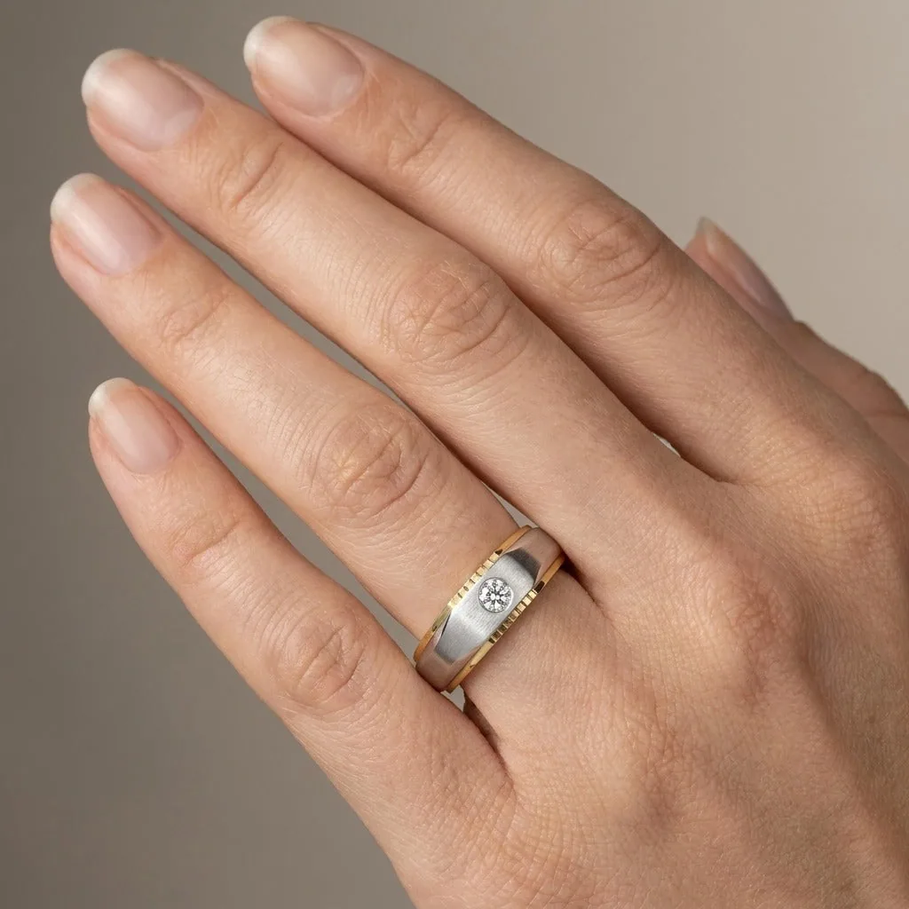 Modern Ring for Men in Platinum - view 2