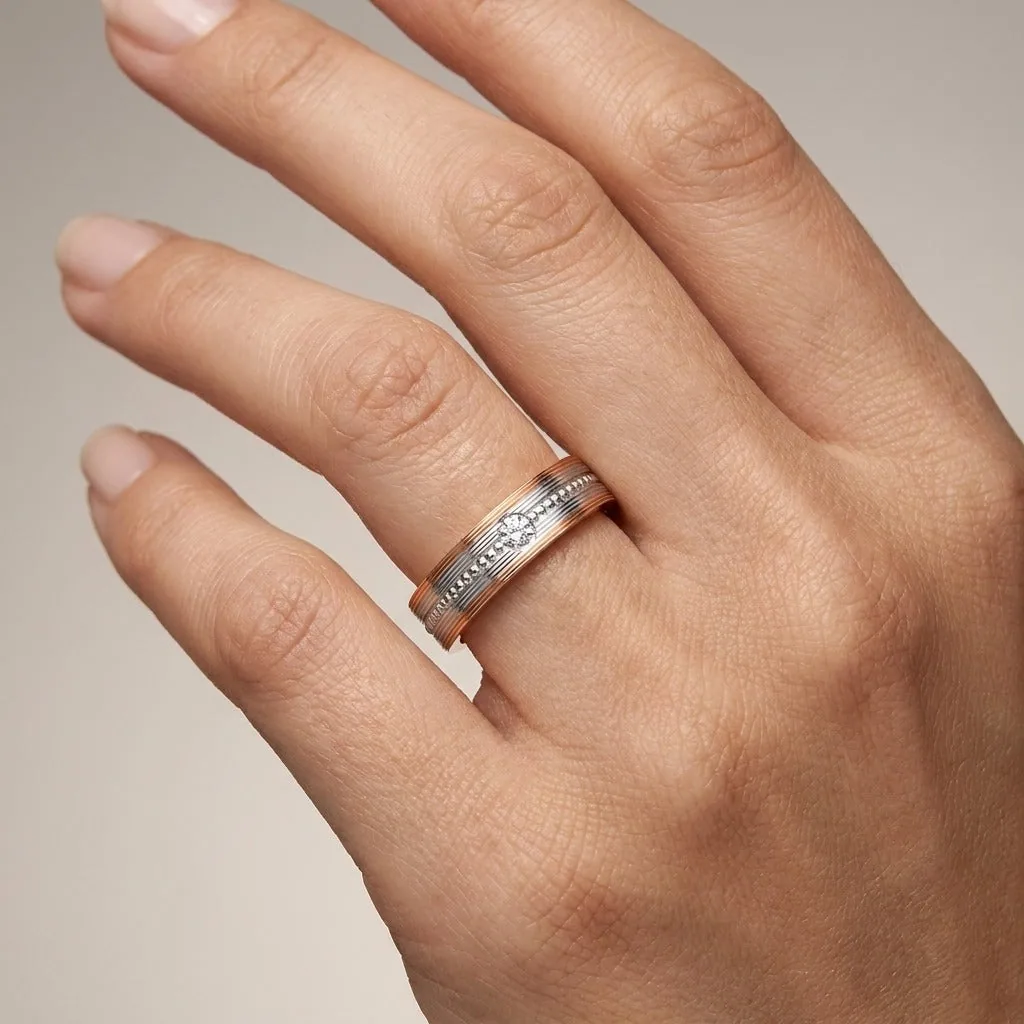 Textured Platinum Finger Ring For Men - view 2