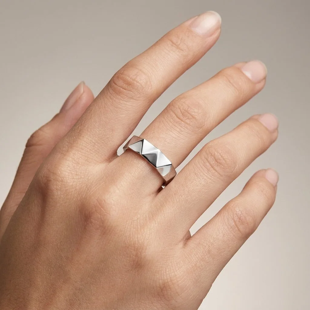 Textured Men’s Platinum Ring - view 2