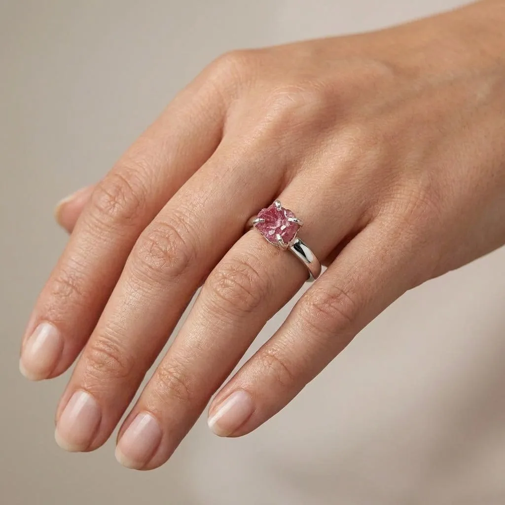 2.00 Ct. Red Tourmaline Ring Round Cut 925 Sterling Silver Eternity Band Fine Gi - view 2