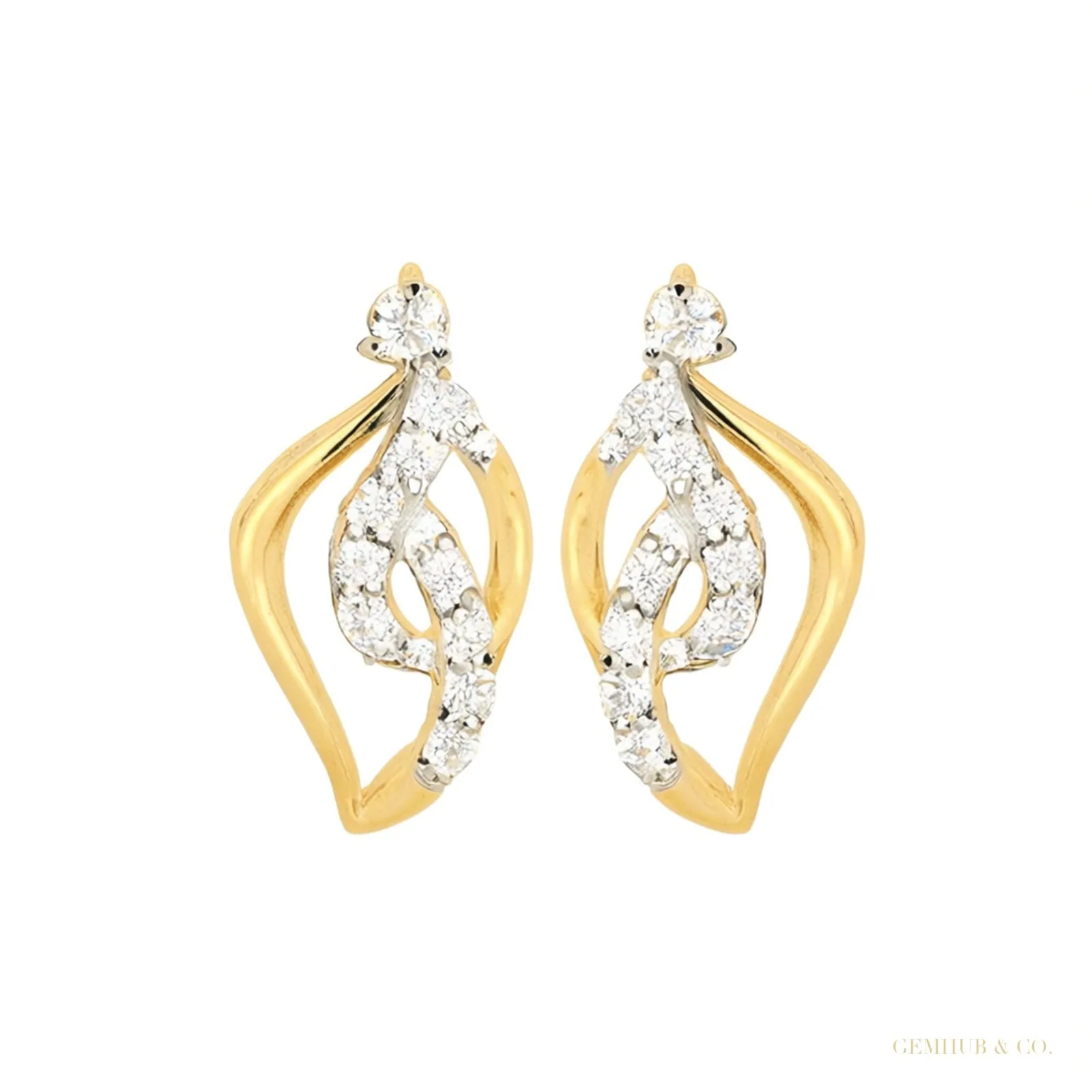 Natural Diamond IGI Certified 0.29 Ct. 18K Gold Vermeil Earrings for Women Trendy