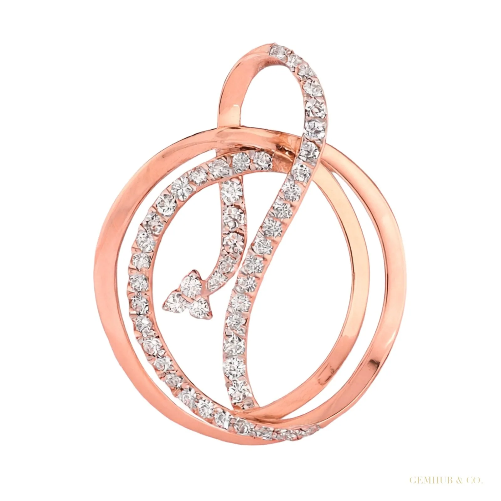Natural Diamond Pendant Earrings Set in 18KT Rose Gold, 0.89 Ct. IGI Certified