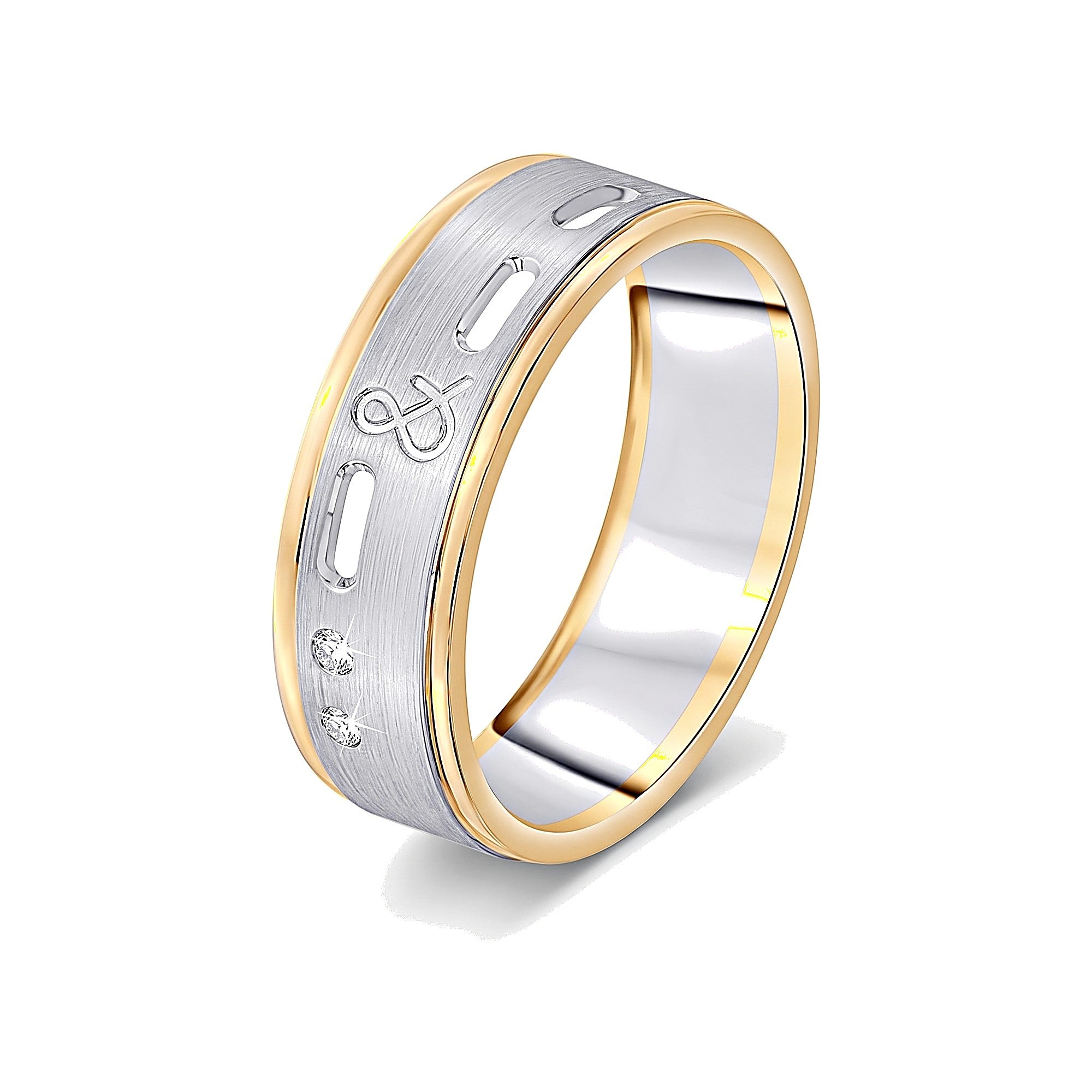 Brushed Textured Platinum Ring for Men