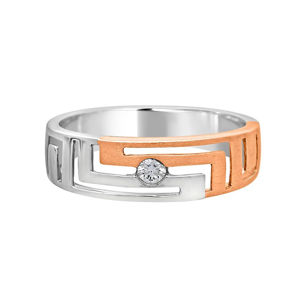 Geometric Design Platinum Finger Ring For Men