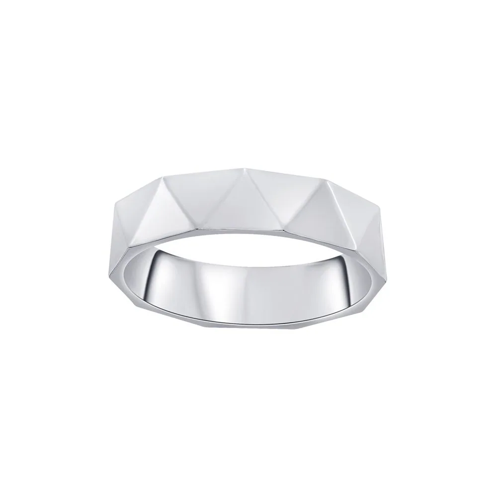 Textured Men’s Platinum Ring - view 3