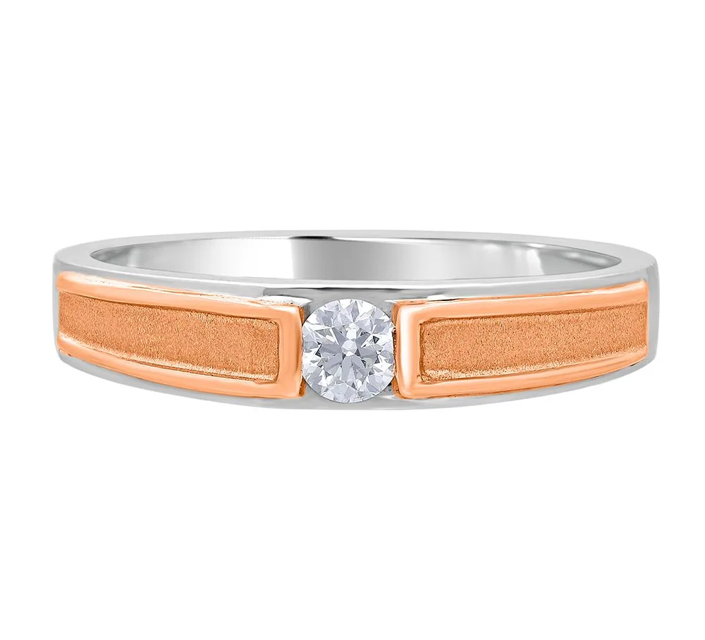 Textured Platinum Men’s Band Ring - view 3