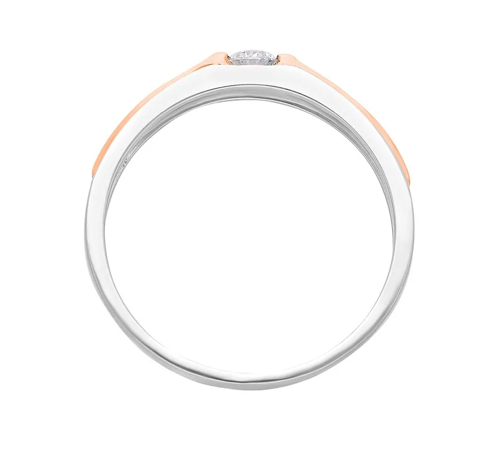 Textured Platinum Men’s Band Ring - view 4