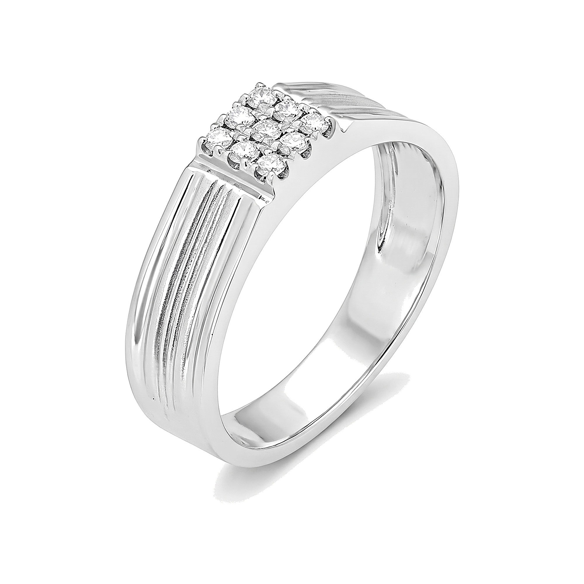 Square Diamond Ring for Men in Platinum