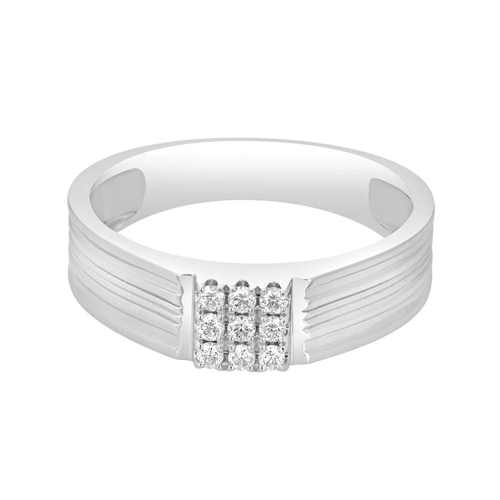 Square Diamond Ring for Men in Platinum - view 3