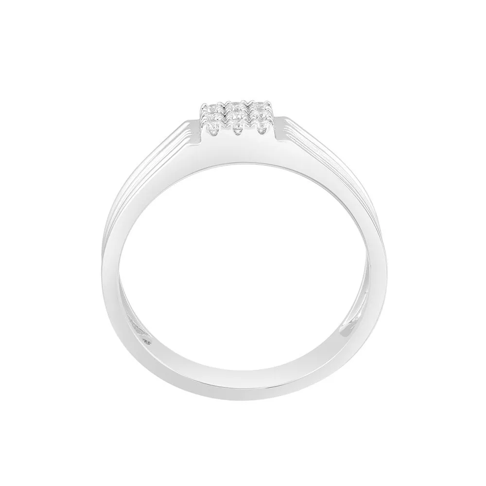 Square Diamond Ring for Men in Platinum - view 4