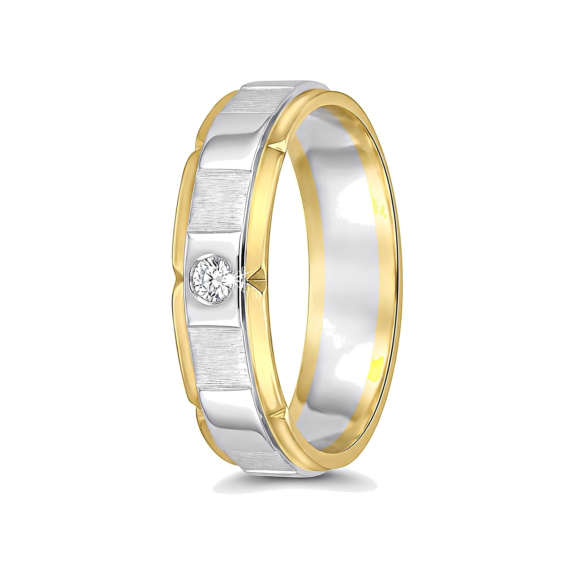 Stunning Platinum Rose Gold Mens Ring