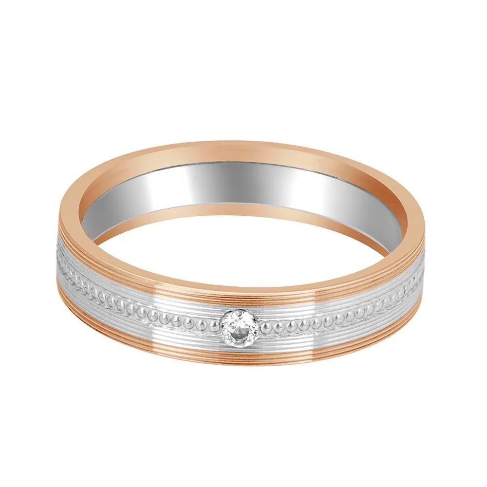 Textured Platinum Finger Ring For Men - view 3