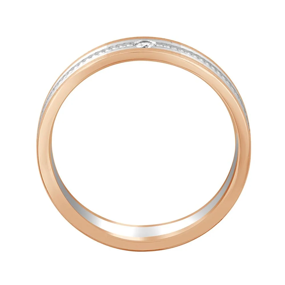 Textured Platinum Finger Ring For Men - view 4