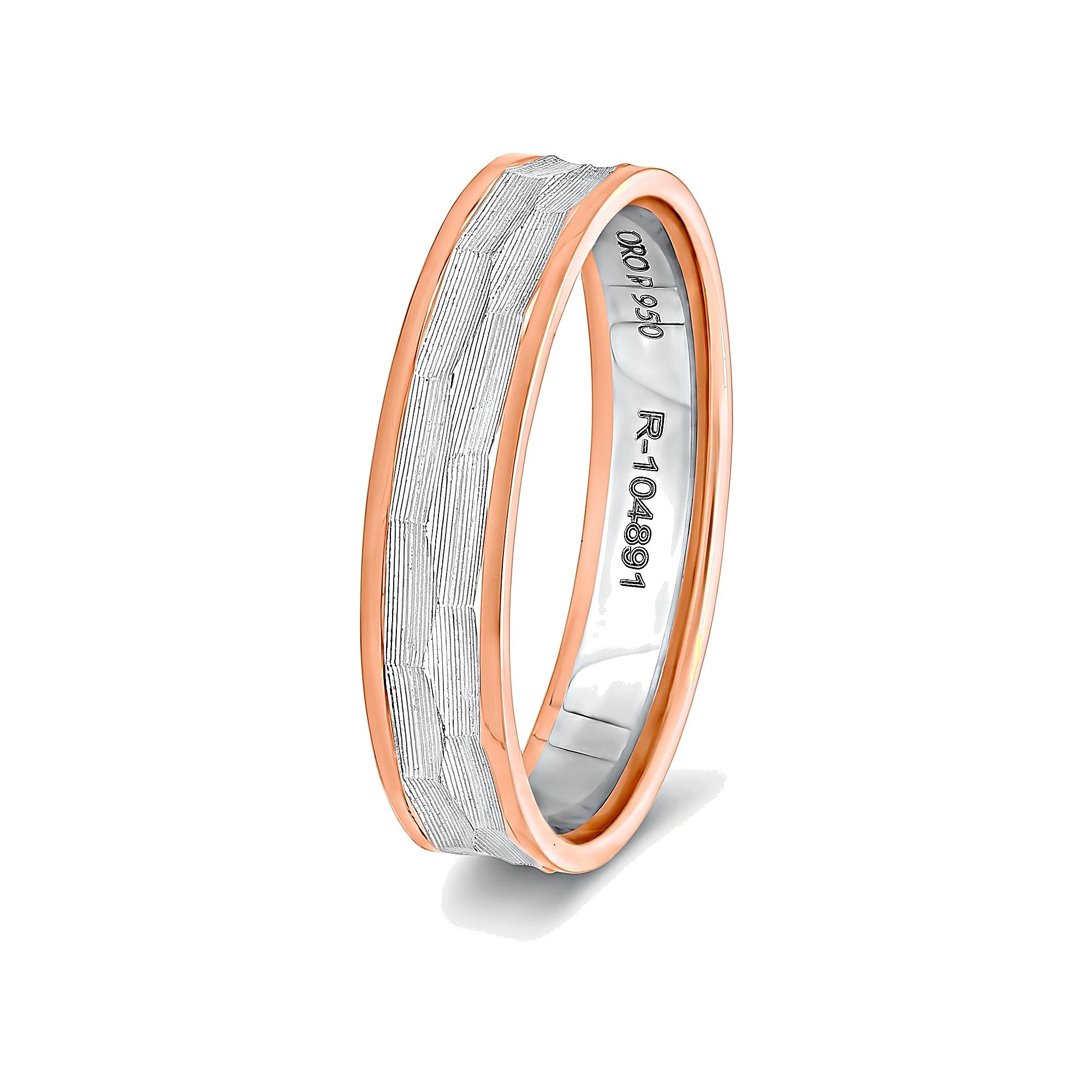 Textured Platinum Ring for Men