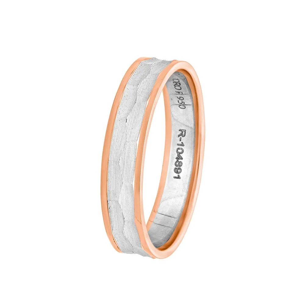Textured Platinum Ring for Men