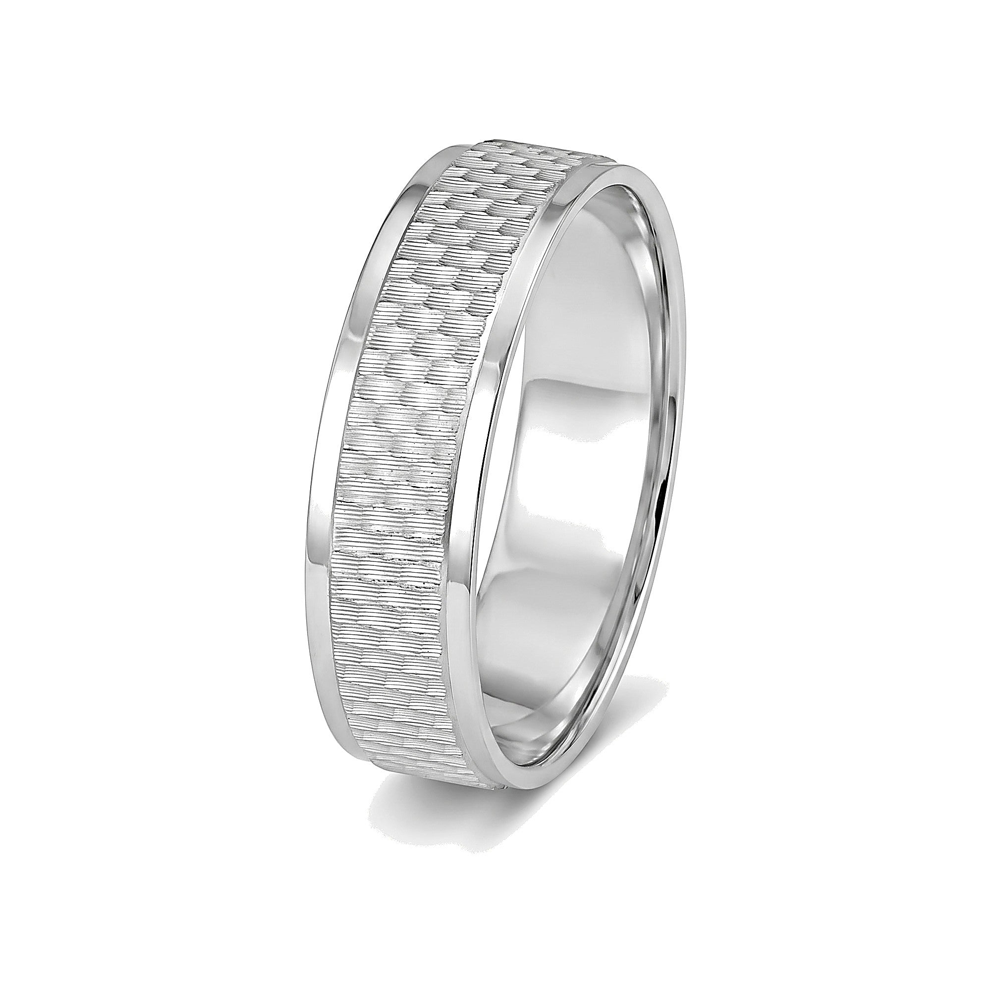 Square Textured Platinum Band for Men