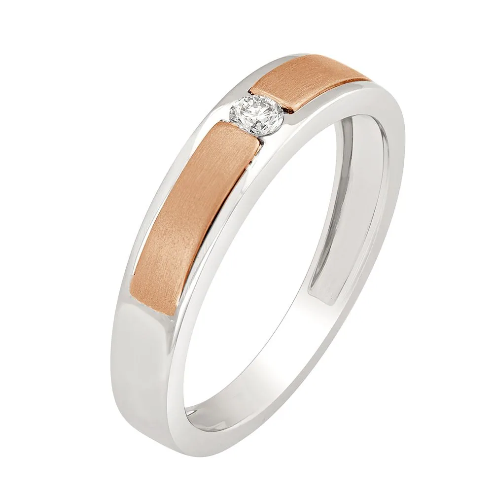 Dual toned Platinum Men’s Ring