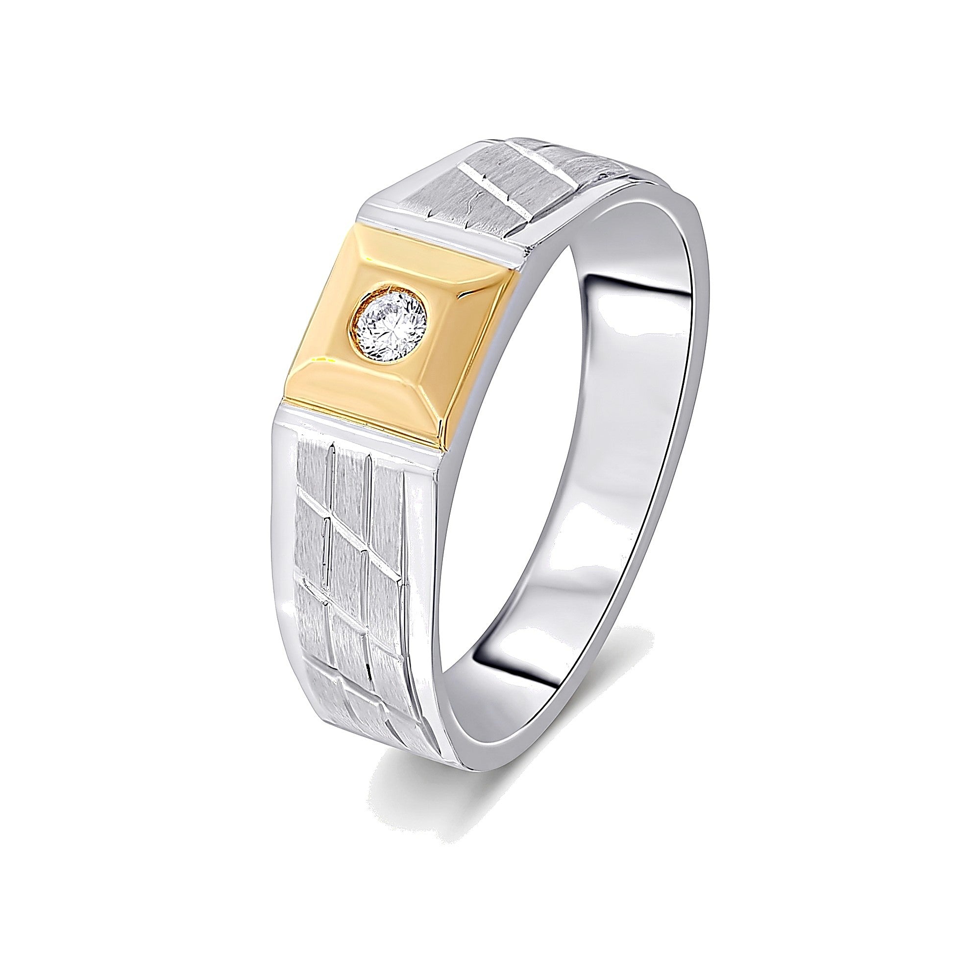 Versatile Platinum and Rose Gold Men's Finger Ring