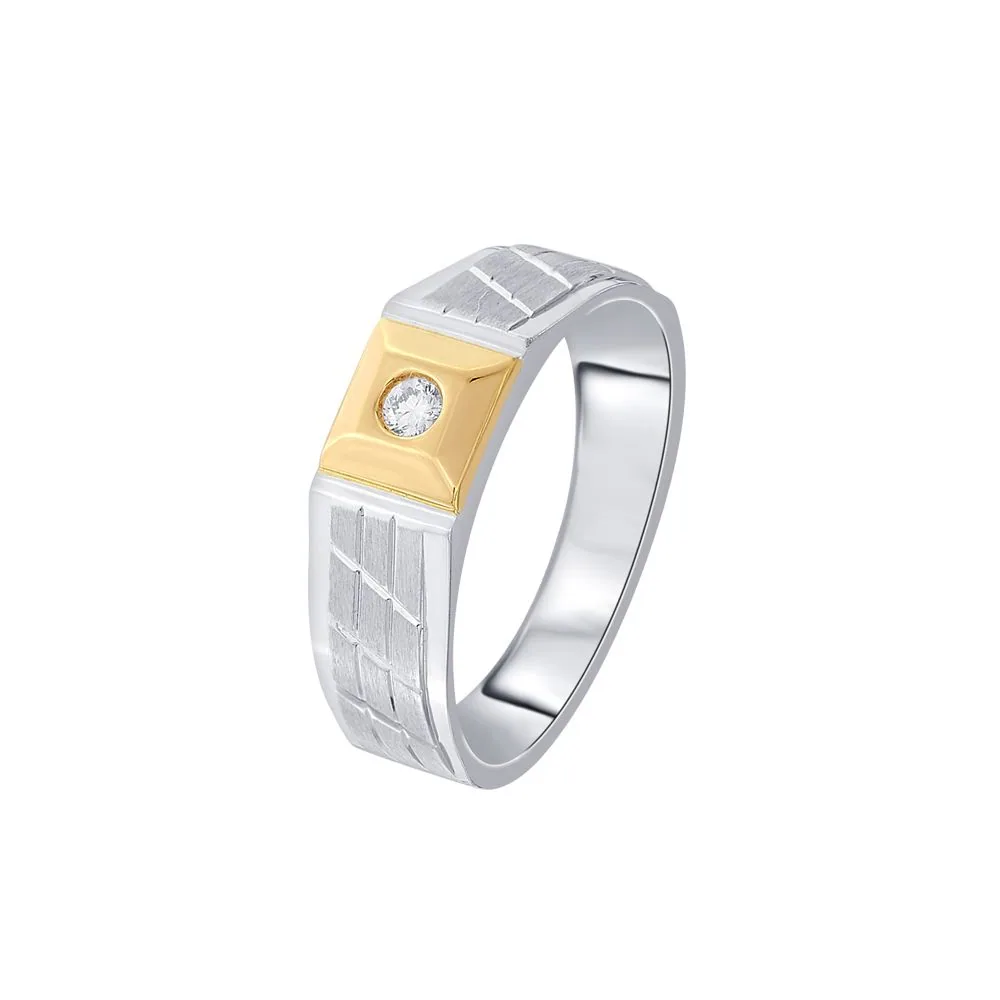 Versatile Platinum and Rose Gold Men’s Finger Ring