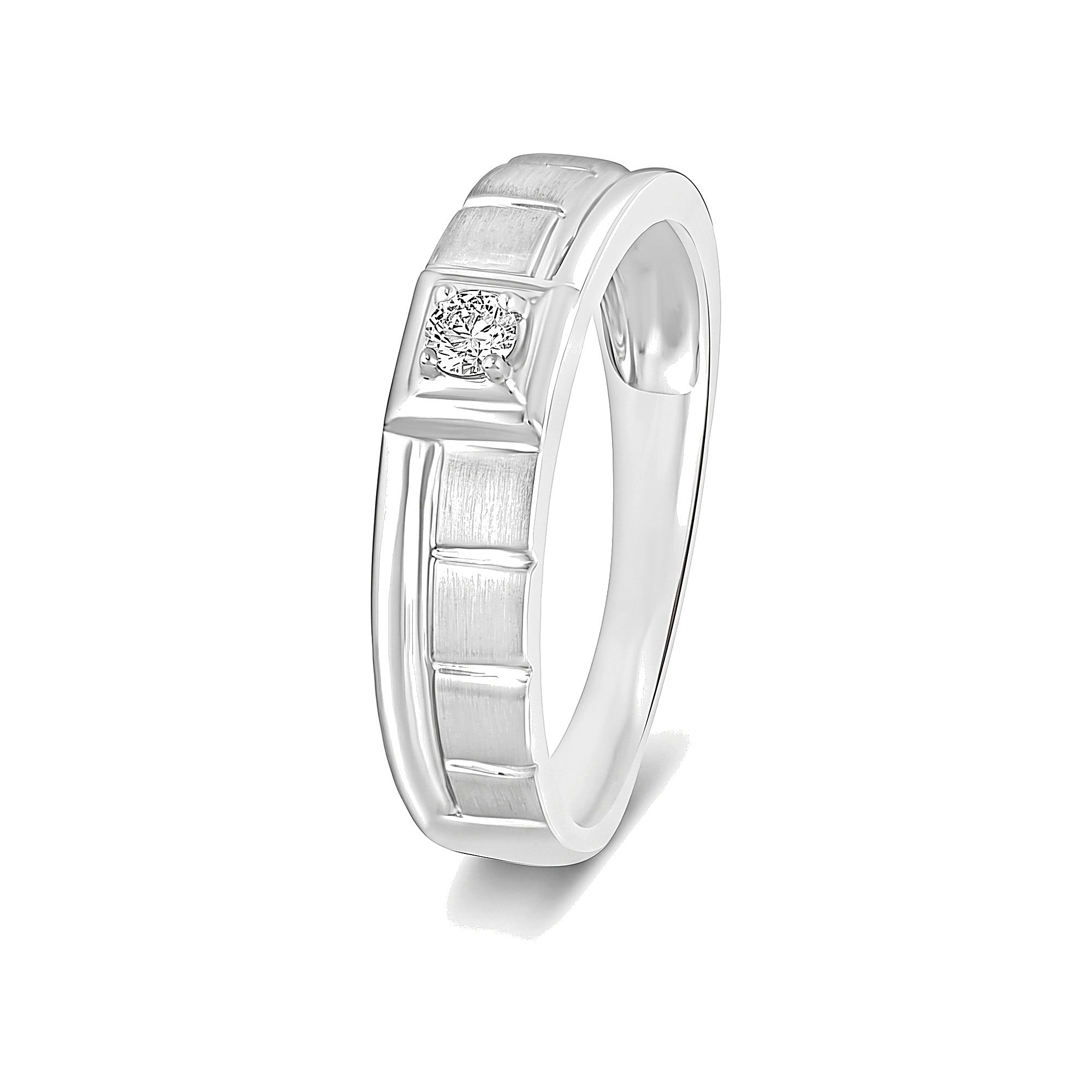 Diamond Finger Ring for Men in Platinum