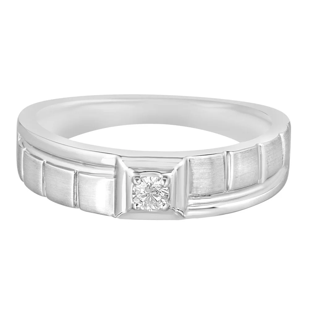 Diamond Finger Ring for Men in Platinum - view 3