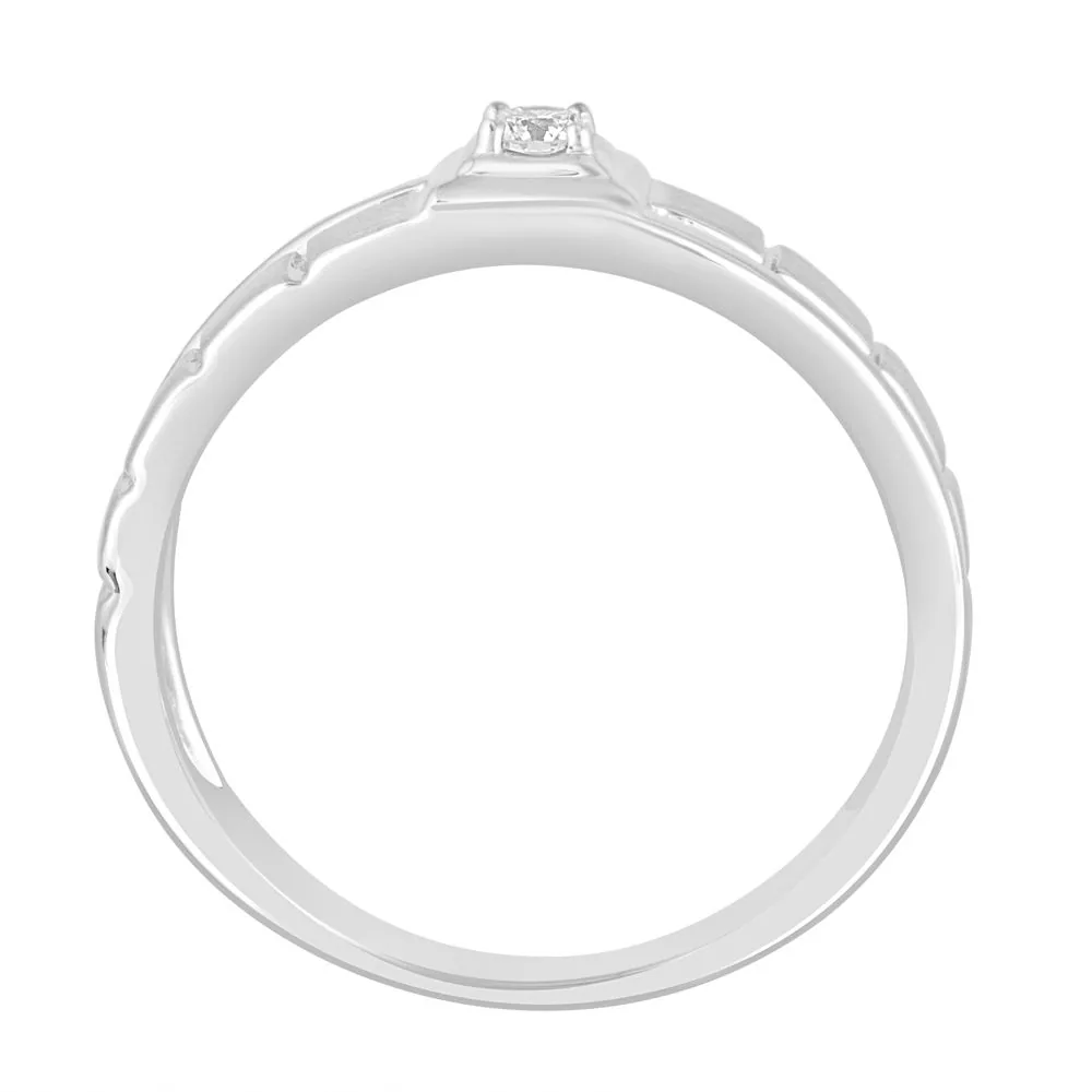 Diamond Finger Ring for Men in Platinum - view 4
