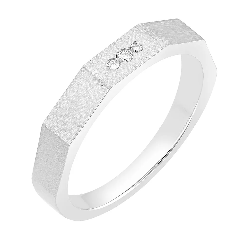 Men’s Textured Platinum Ring