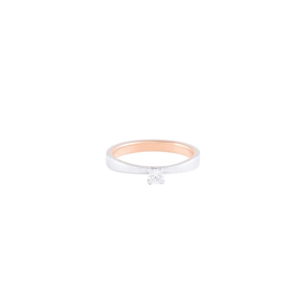 Dual Toned Platinum Solitaire Ring
