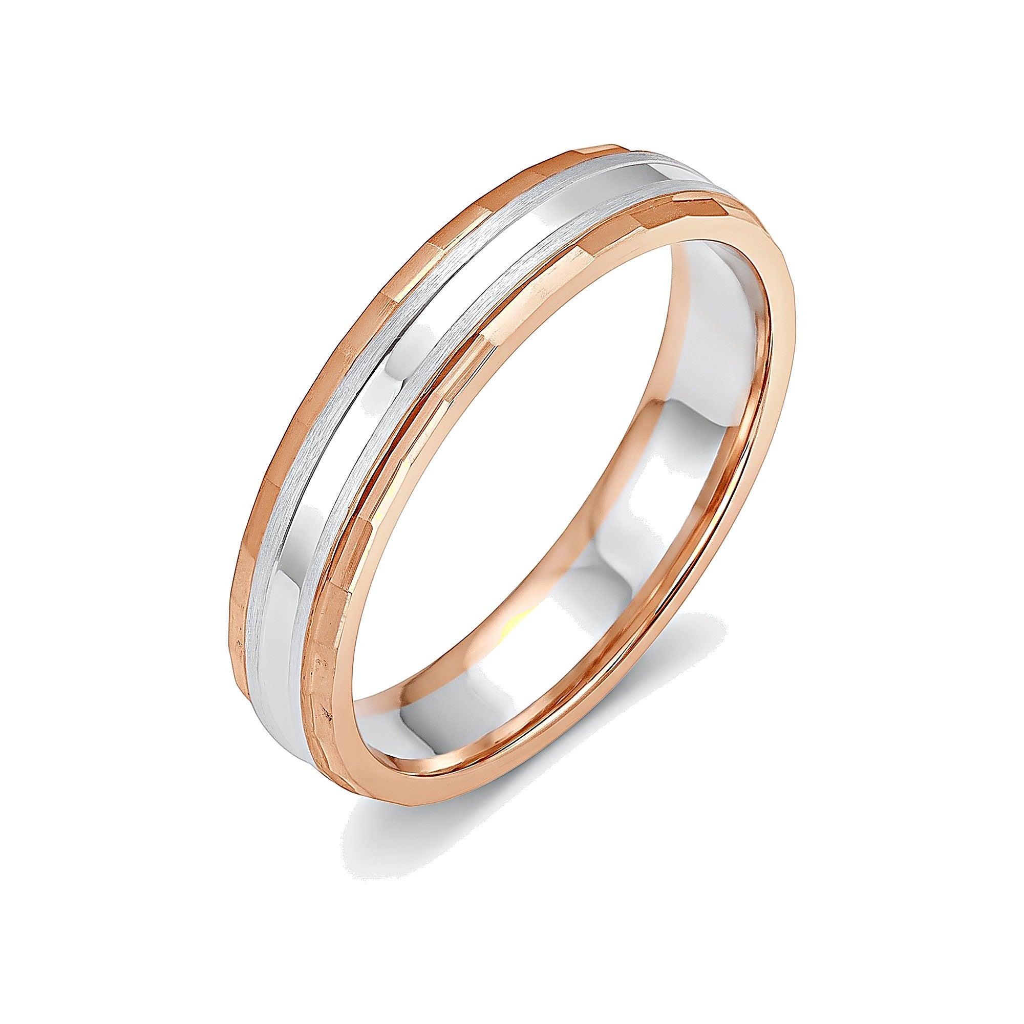Textured Diamond and Platinum Ring