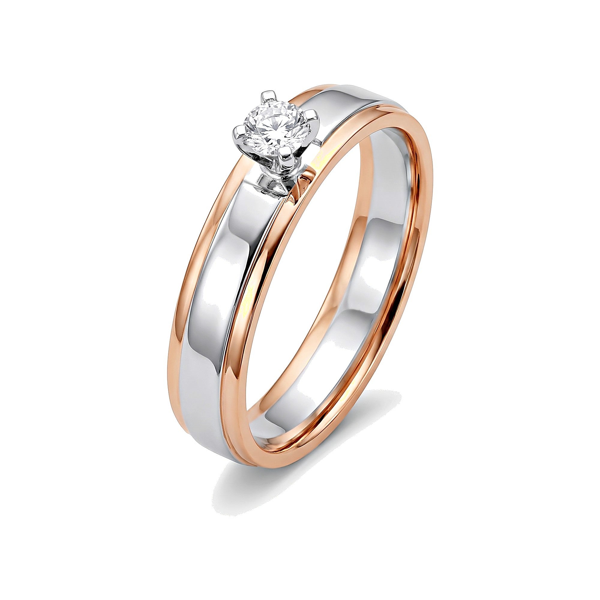 Single Diamond and Platinum Finger Ring