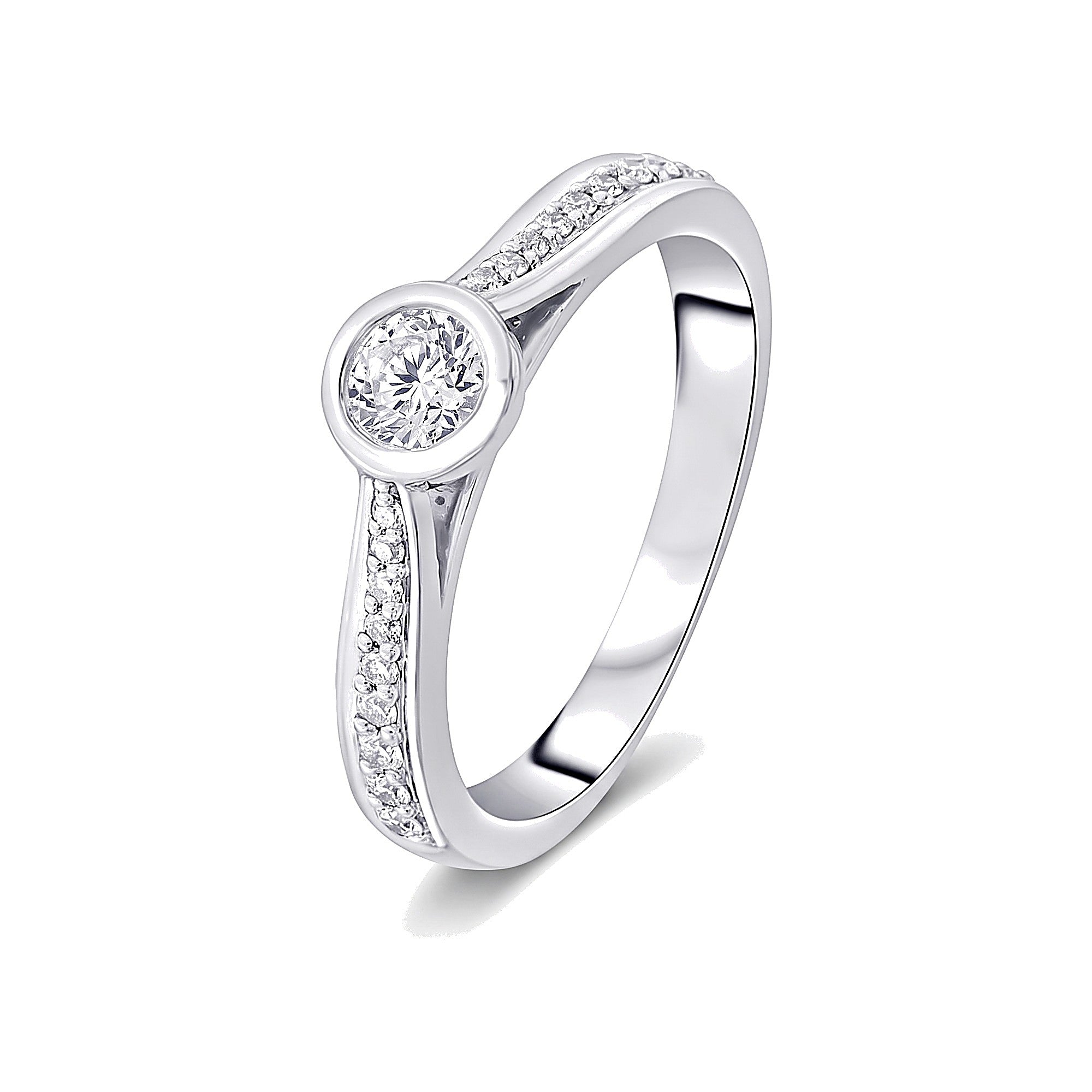 Contemporary Diamond Platinum Statement Ring