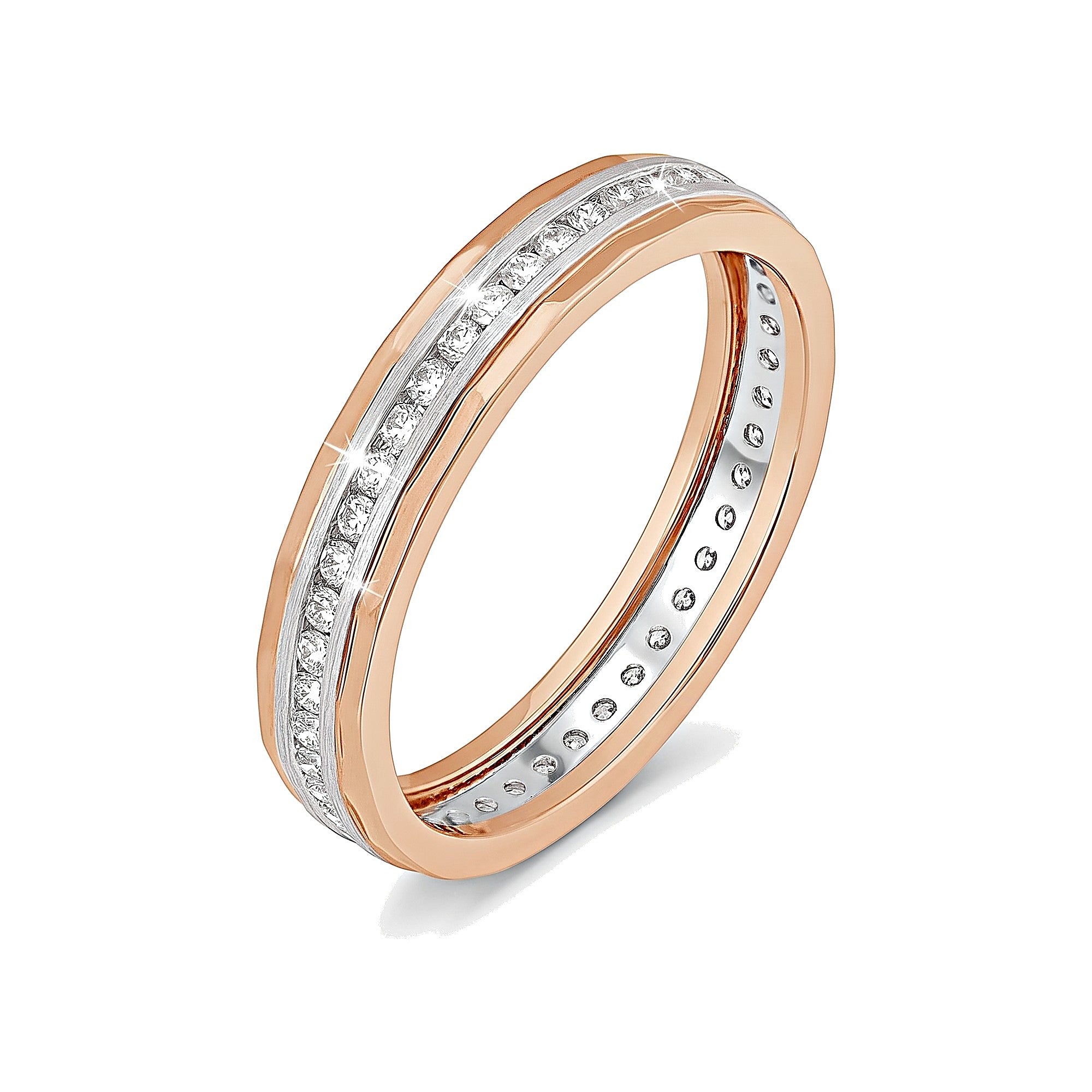Linear Diamond Studded Platinum Ring