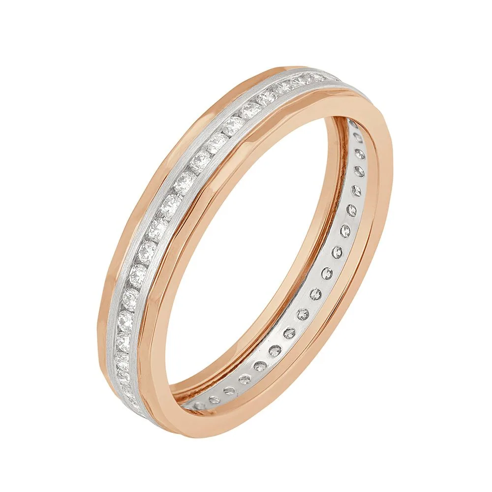 Linear Diamond Studded Platinum Ring