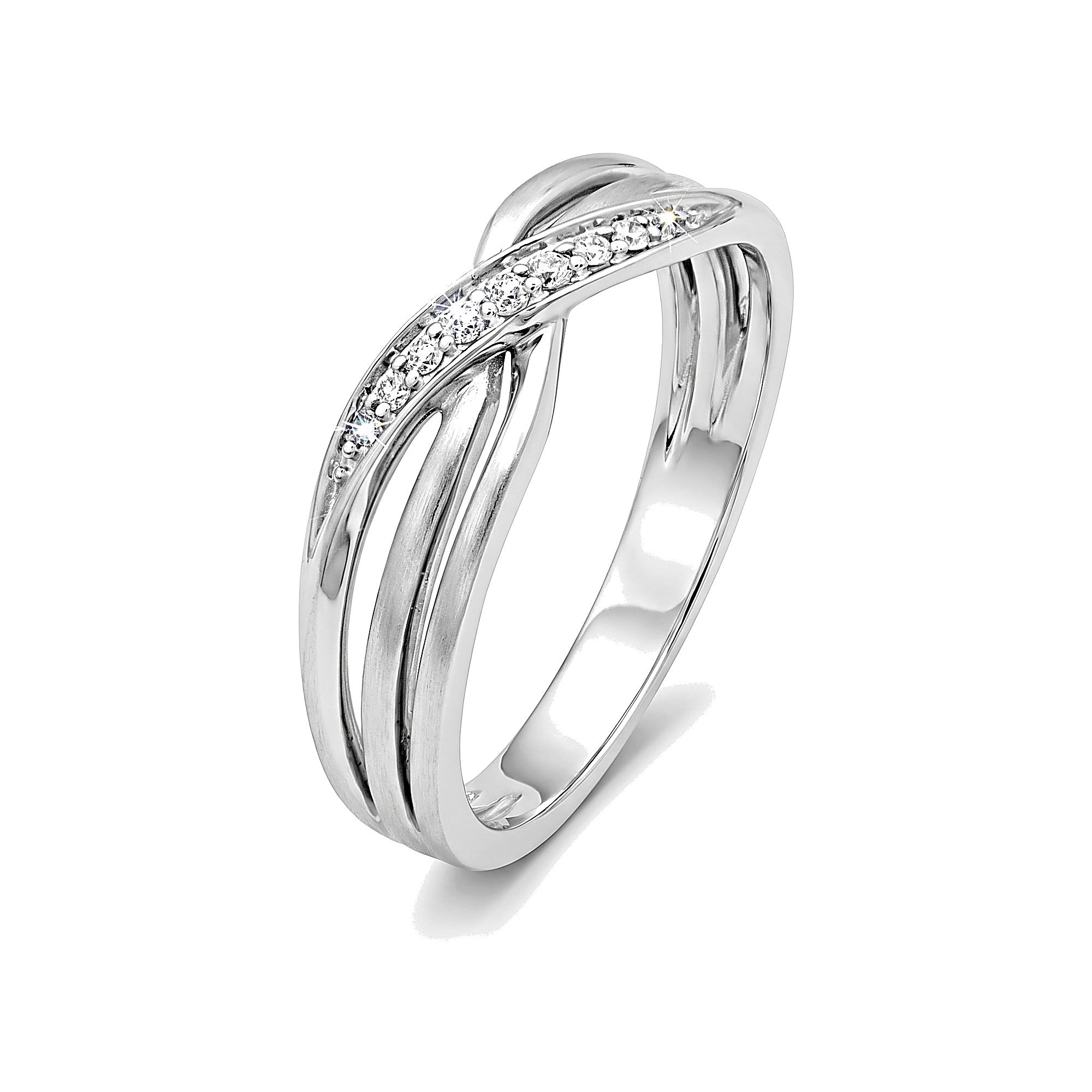 Criscross Design Platinum Finger Ring