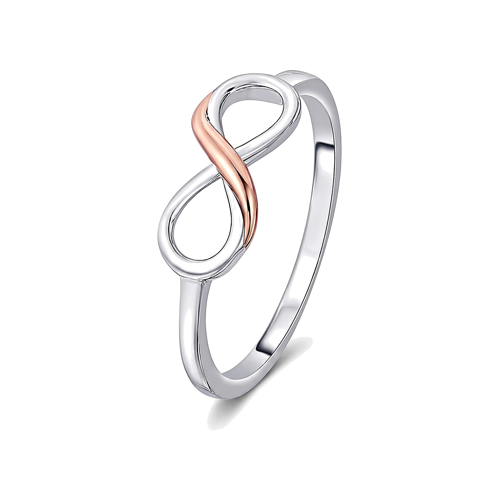 Infinity Design Platinum and Rose Gold Finger Ring