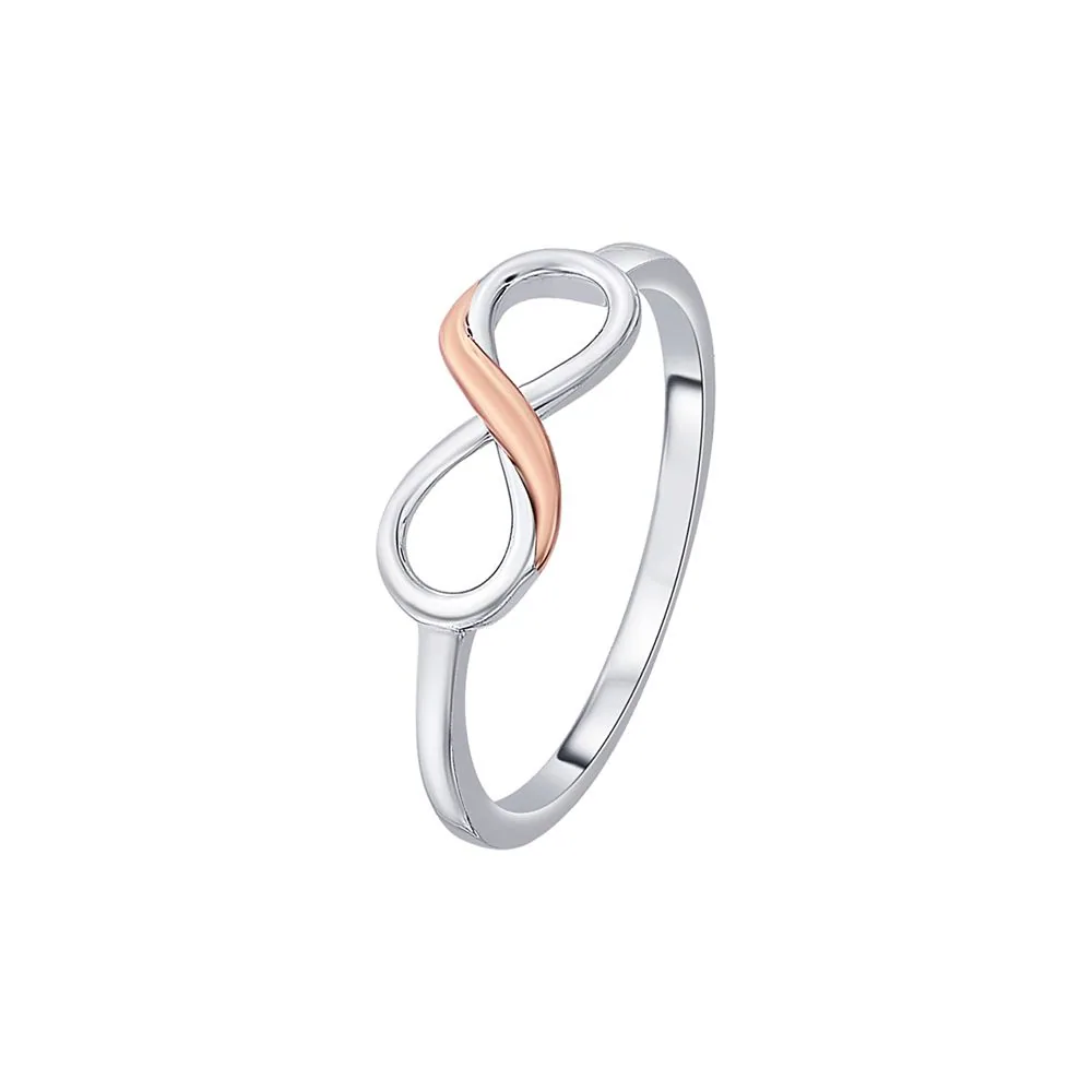 Infinity Design Platinum and Rose Gold Finger Ring