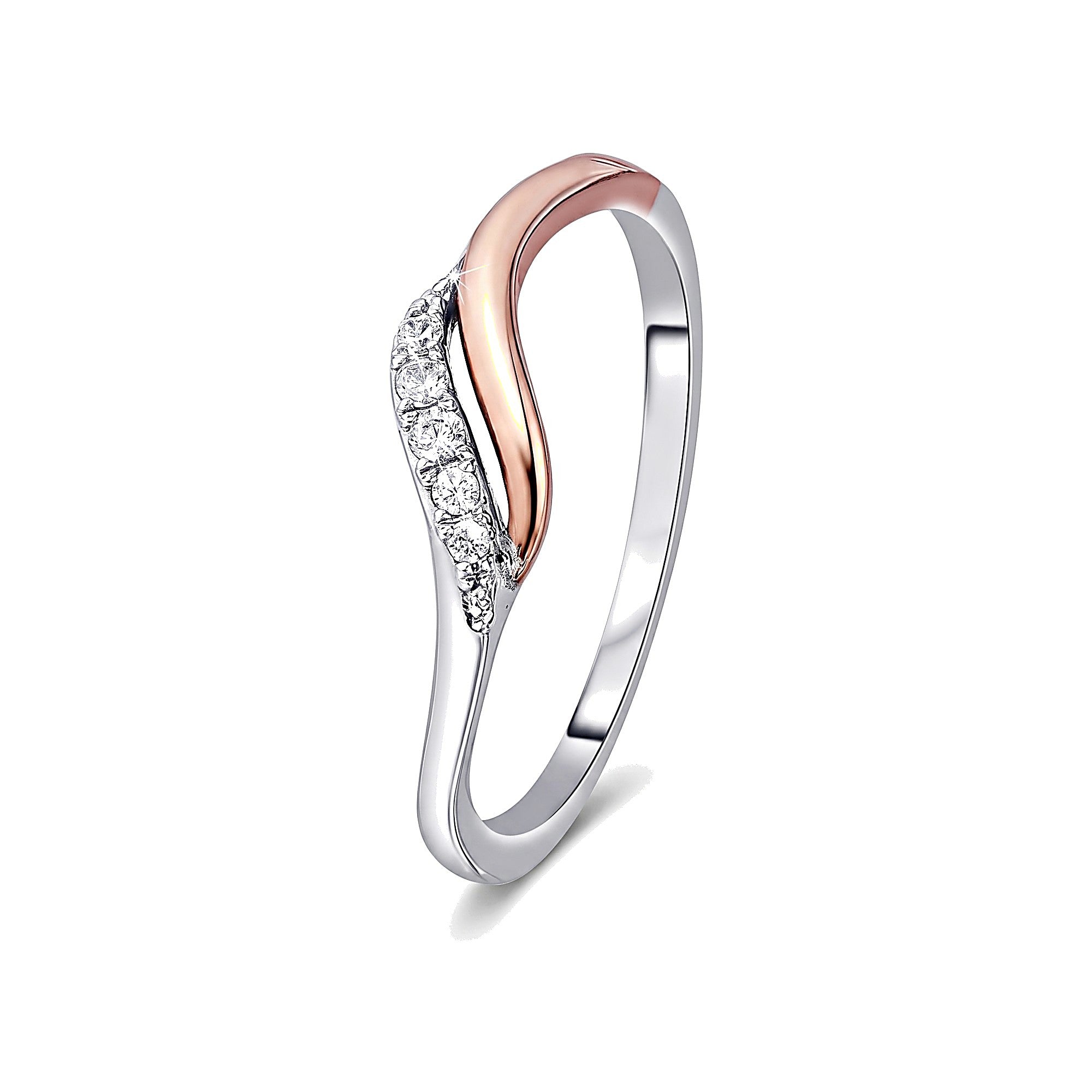 Swirl Design Diamond Platinum Ring