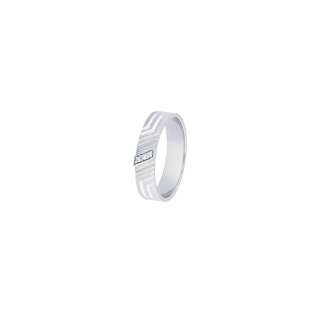 Minimalist Diamond and Platinum Couple Bands - view 5