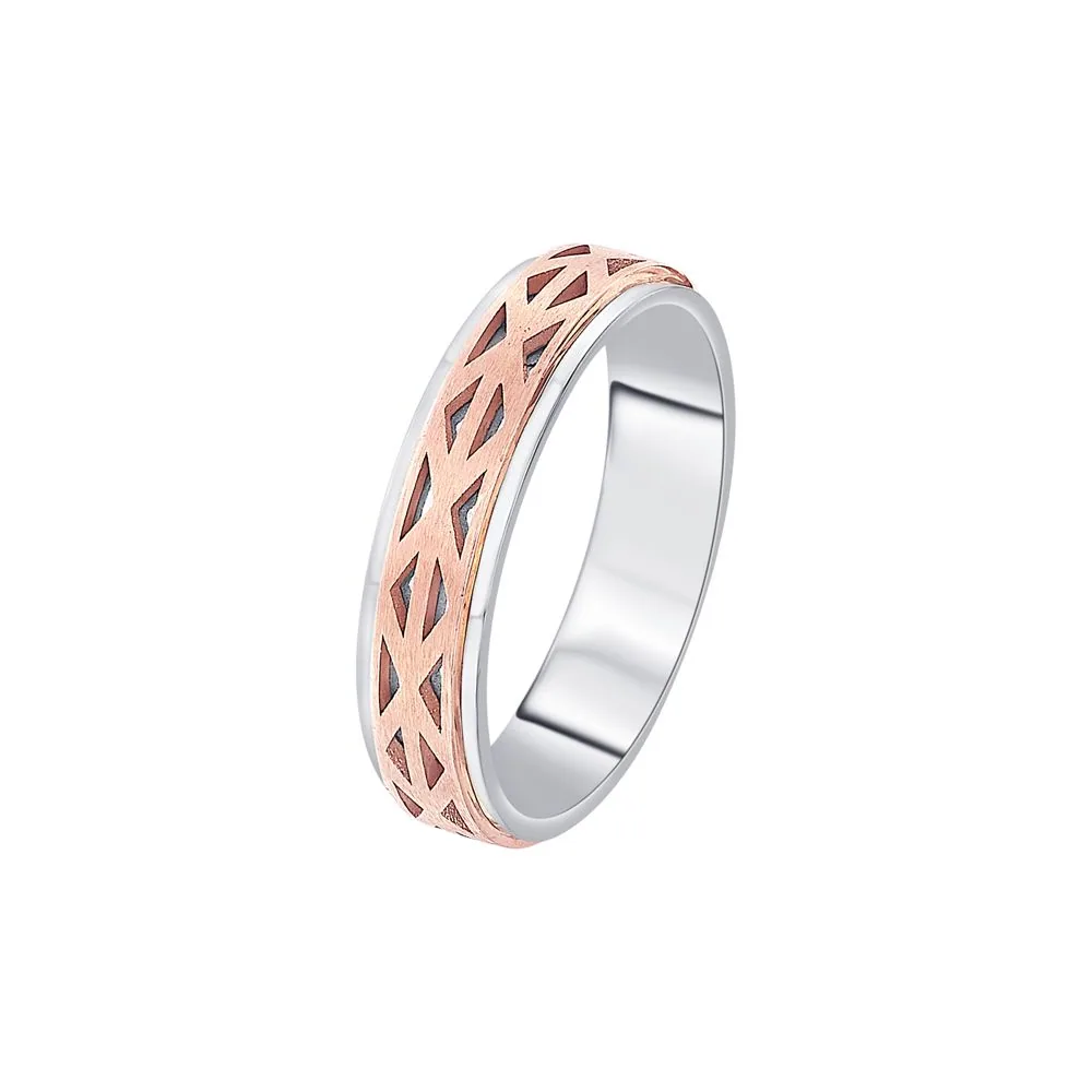 Patterned Men’s Dual Toned Finger Band