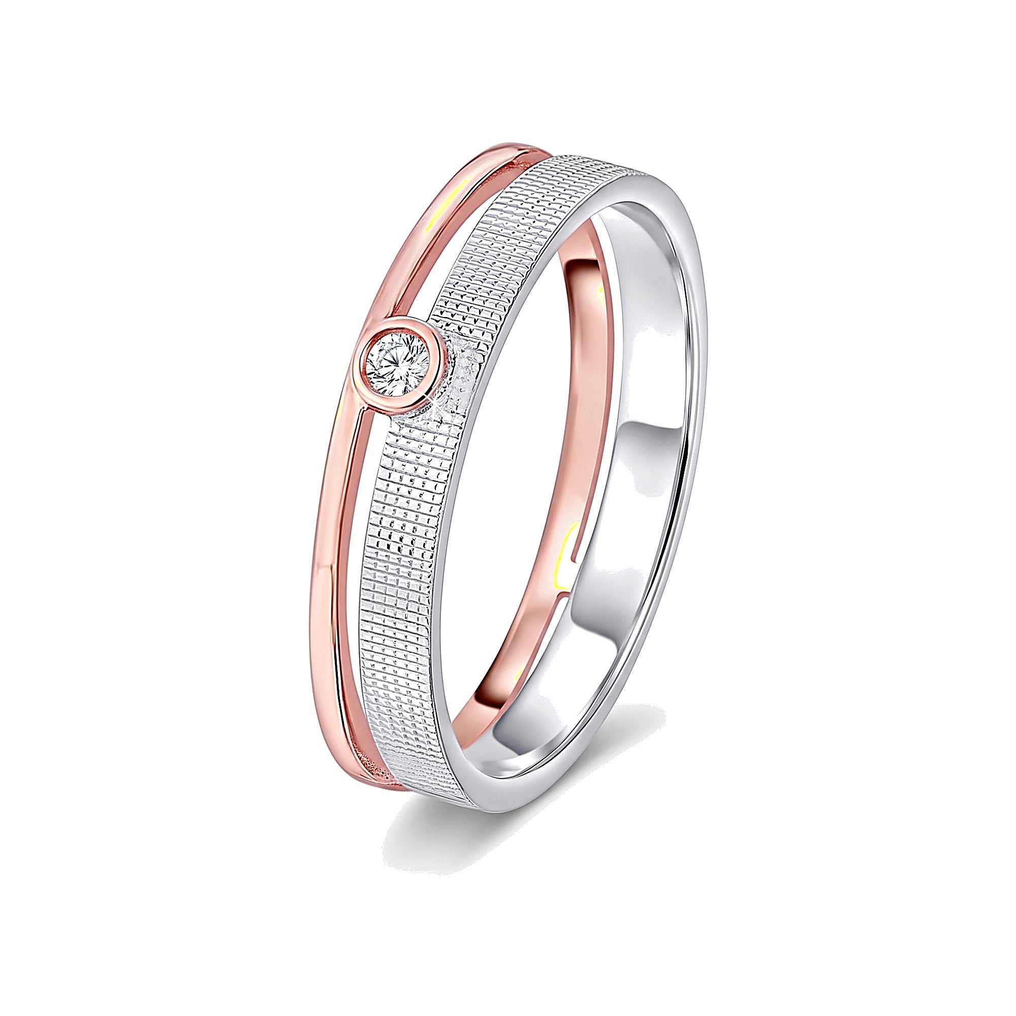 Elegant Platinum and Rose Gold Men's Band