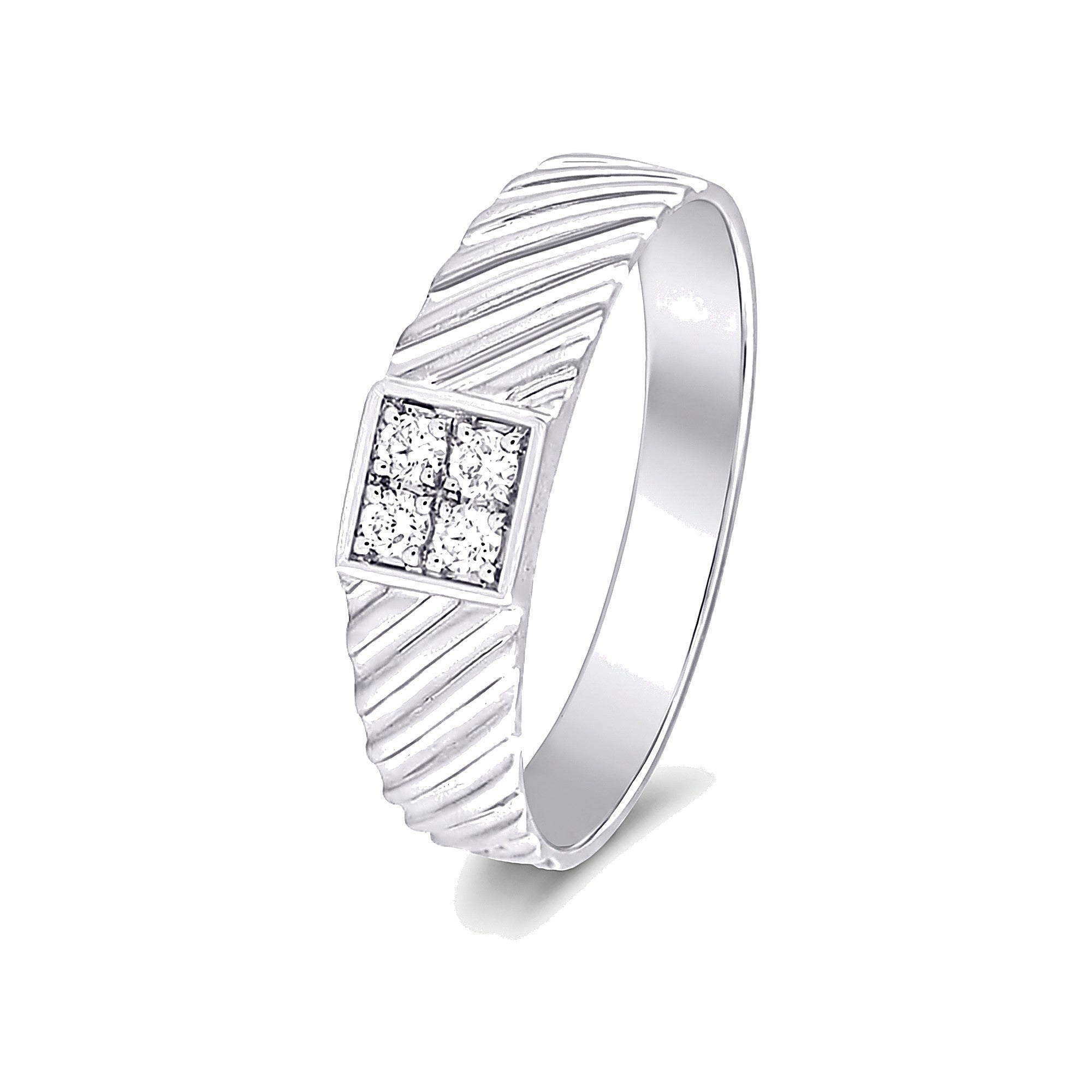 Classic Men's Diamond Platinum Finger Ring