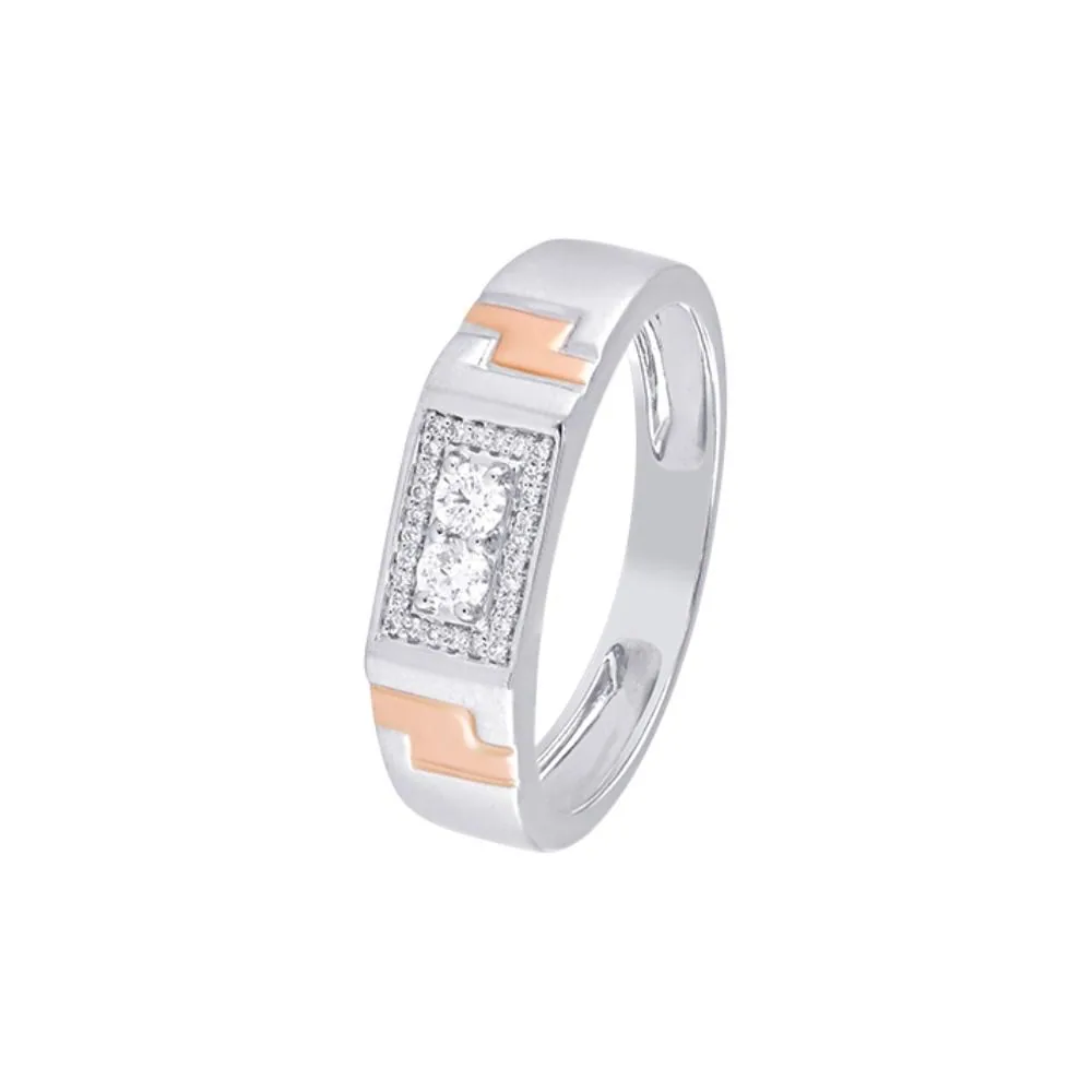 Luxurious Diamond Rose Gold and Platinum Men’s Finger Band