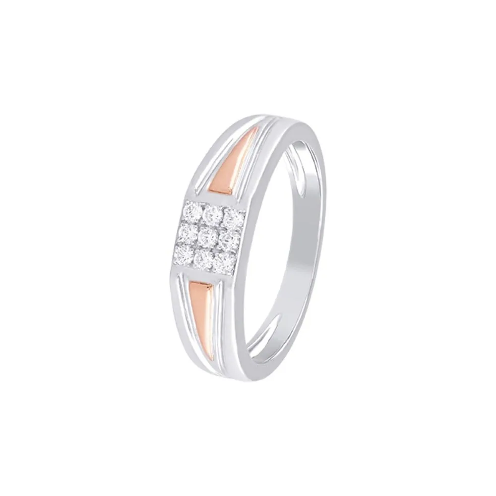 Elegant 2-toned Diamond Finger Ring For Men